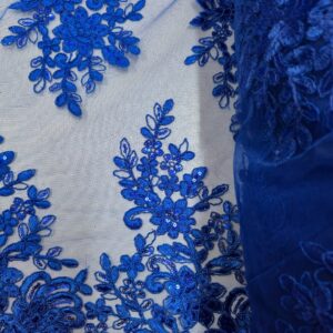 Tul Bordado/ Azul pavo