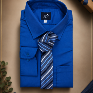 Camisa formal más corbata/ Azul pavo