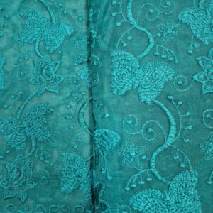 Organza bordada/ Verde esmeralda