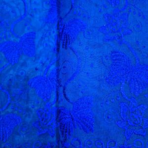 Organza Bordada/ Azul Rey